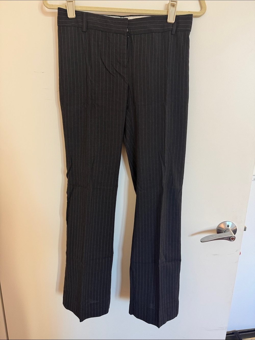 J. Crew charcoal gray Pinstripe Trousers in Lightweight virgin wool straight leg